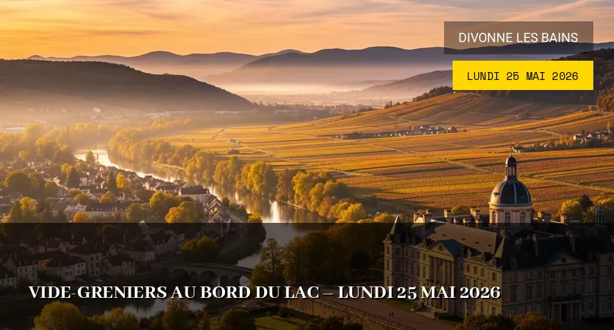 Affiche de l'événement : Vide-greniers au bord du lac – Lundi 25 Mai 2026