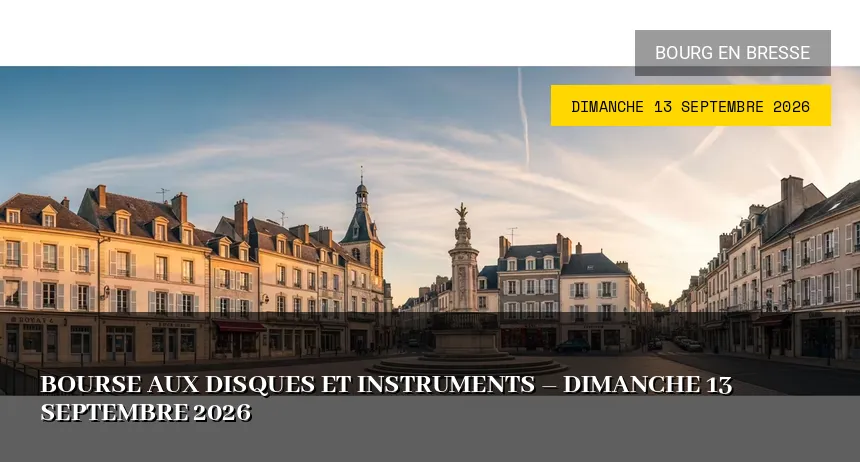 Affiche de l'événement : Bourse aux disques et instruments – Dimanche 13 Septembre 2026