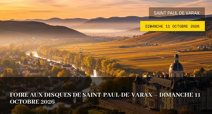 Affiche de l'événement : Foire aux Disques de Saint-Paul-de-Varax – Dimanche 11 Octobre 2026
