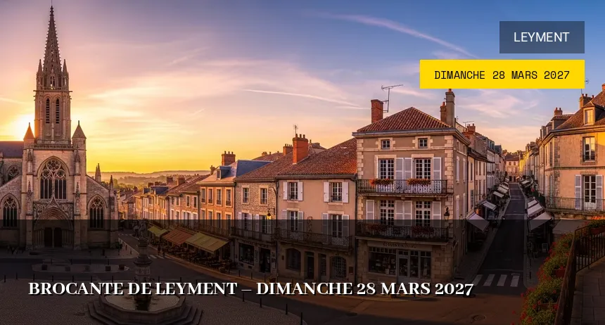 Affiche de l'événement : Brocante de Leyment – Dimanche 28 Mars 2027