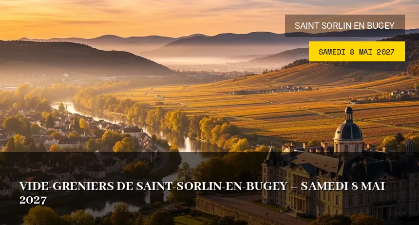 Affiche de l'événement : Vide-greniers de Saint-Sorlin-en-Bugey – Samedi 8 Mai 2027