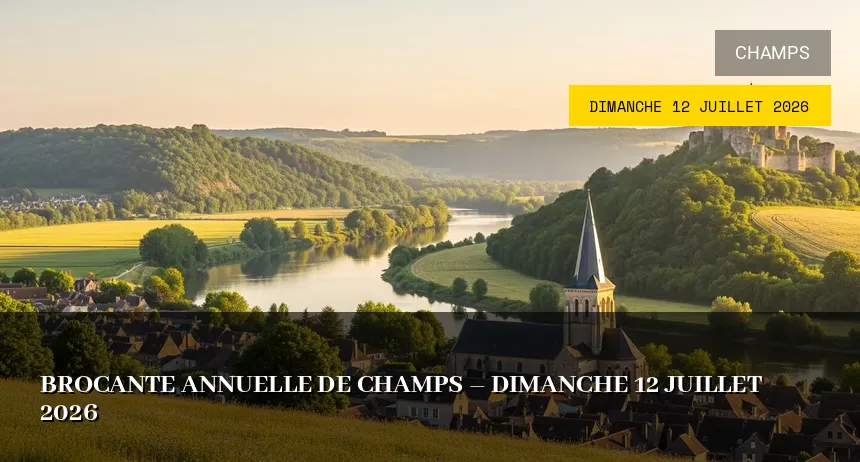 Affiche de l'événement : Brocante annuelle de Champs – Dimanche 12 Juillet 2026