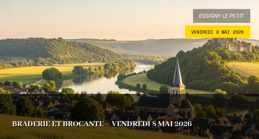 Affiche de l'événement : Braderie et brocante – Vendredi 8 Mai 2026
