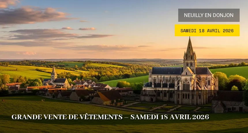 Affiche de l'événement : Grande vente de vêtements – Samedi 18 Avril 2026