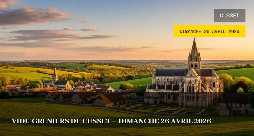 Affiche de l'événement : Vide-greniers de Cusset – Dimanche 26 Avril 2026