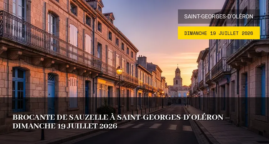 Affiche de l'événement : Brocante de Sauzelle à Saint-Georges-d&rsquo;Oléron – Dimanche 19 Juillet 2026