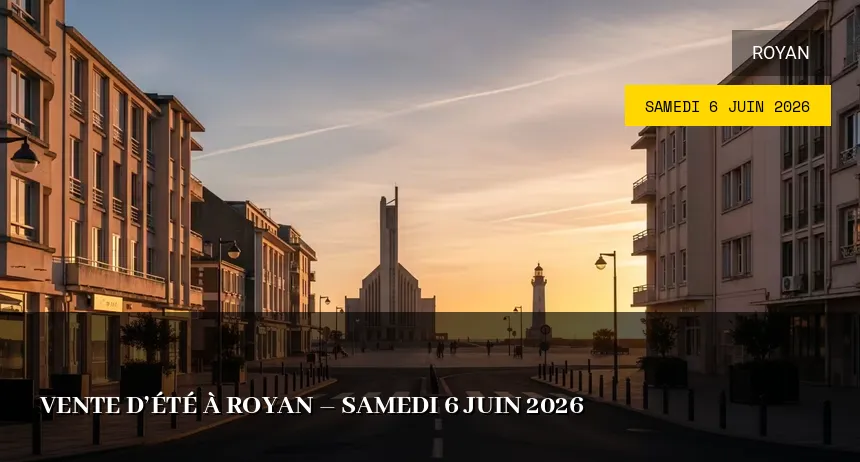 Affiche de l'événement : Vente d&rsquo;Été à Royan – Samedi 6 Juin 2026