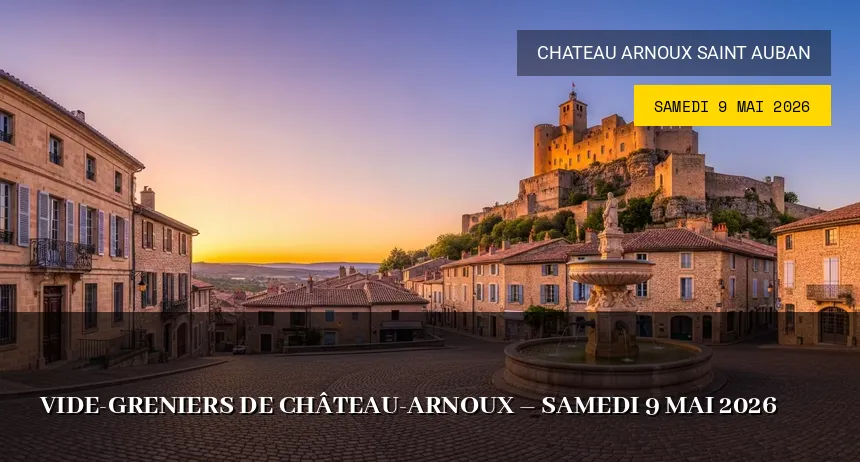 Affiche de l'événement : Vide-greniers de Château-Arnoux – Samedi 9 Mai 2026