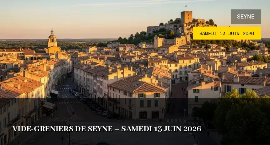 Affiche de l'événement : Vide-greniers de Seyne – Samedi 13 Juin 2026