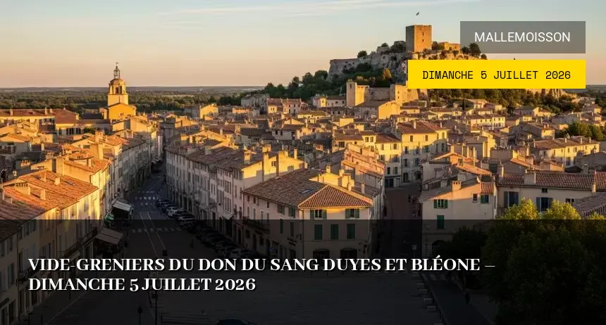 Affiche de l'événement : Vide-greniers du Don du Sang – Dimanche 5 Juillet 2026