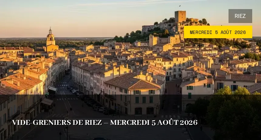 Affiche de l'événement : Vide-Greniers de Riez – Mercredi 5 Août 2026
