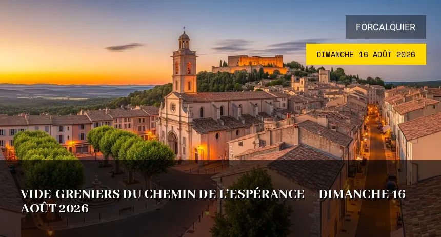 Affiche de l'événement : Vide-greniers du Chemin de l&rsquo;Espérance – Dimanche 16 Août 2026