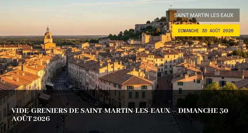 Affiche de l'événement : Vide-greniers de Saint-Martin-les-Eaux – Dimanche 30 Août 2026