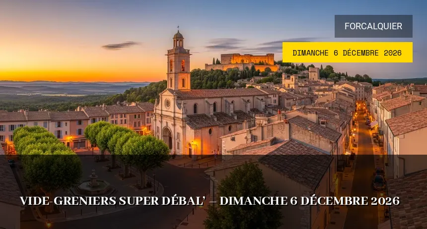 Affiche de l'événement : Vide-greniers Super Débal&rsquo; – Dimanche 6 Décembre 2026