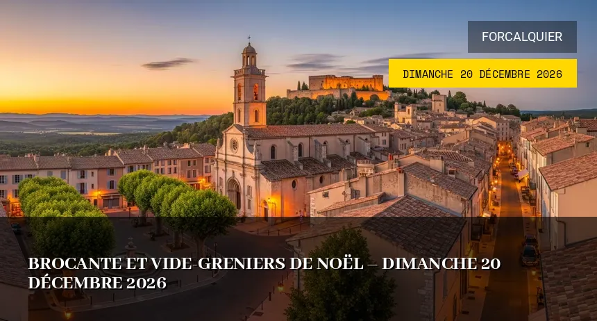 Affiche de l'événement : Brocante et Vide-greniers de Noël – Dimanche 20 Décembre 2026