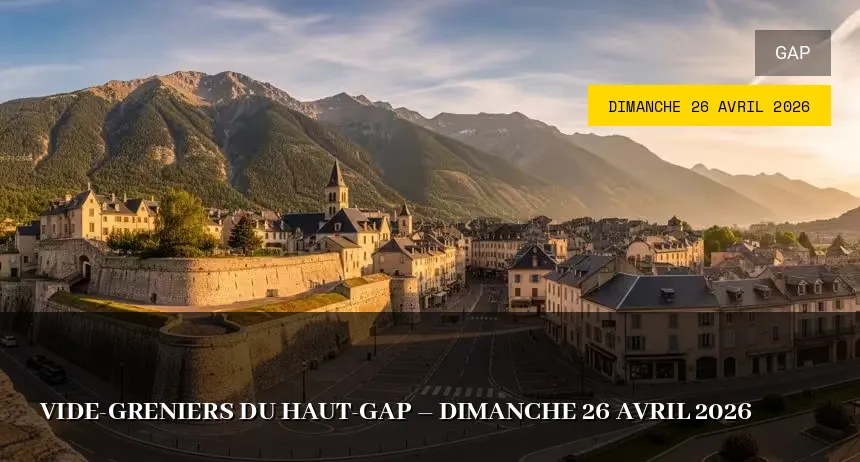 Affiche de l'événement : Vide-greniers du Haut-Gap – Dimanche 26 Avril 2026