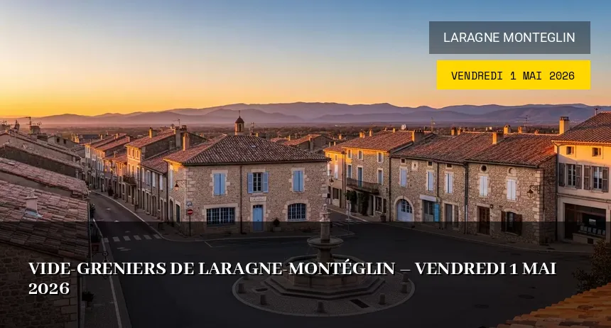 Affiche de l'événement : Vide-greniers de Laragne-Montéglin – Vendredi 1 Mai 2026