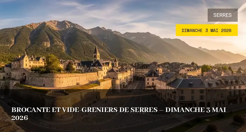 Affiche de l'événement : Brocante et vide-greniers de Serres – Dimanche 3 Mai 2026