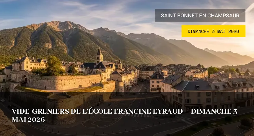 Affiche de l'événement : Vide-greniers de l&rsquo;école Francine Eyraud – Dimanche 3 Mai 2026