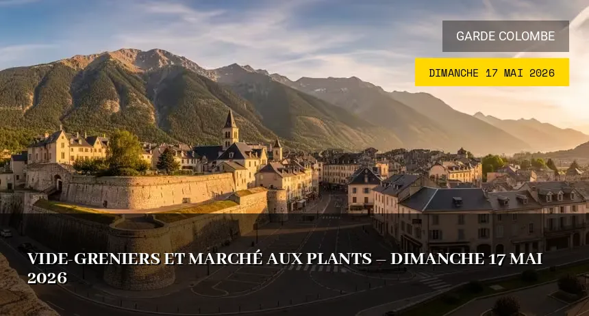 Affiche de l'événement : Vide-greniers et marché aux plants – Dimanche 17 Mai 2026