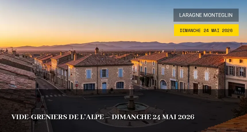 Affiche de l'événement : Vide-greniers de l&rsquo;Alpe – Dimanche 24 Mai 2026