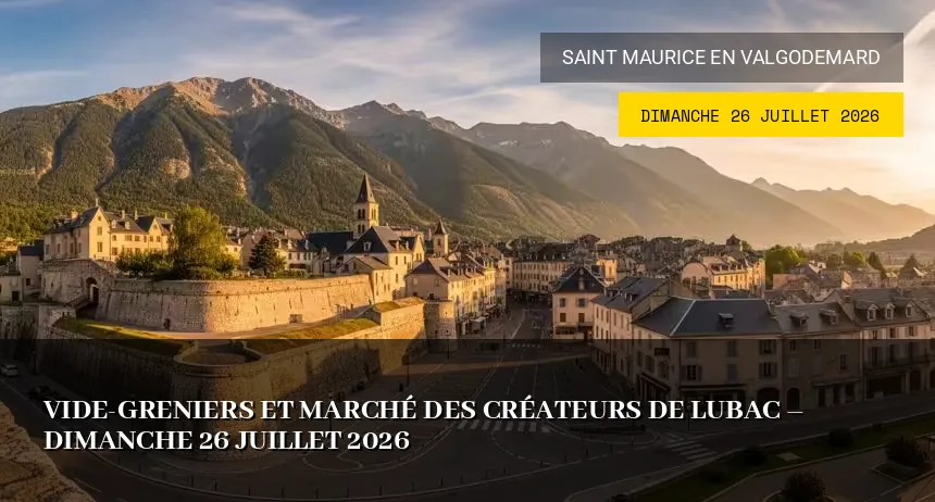 Affiche de l'événement : Vide-greniers et marché des créateurs de Lubac – Dimanche 26 Juillet 2026