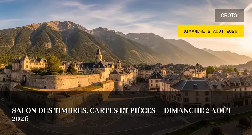 Affiche de l'événement : Salon des timbres, cartes et pièces – Dimanche 2 Août 2026