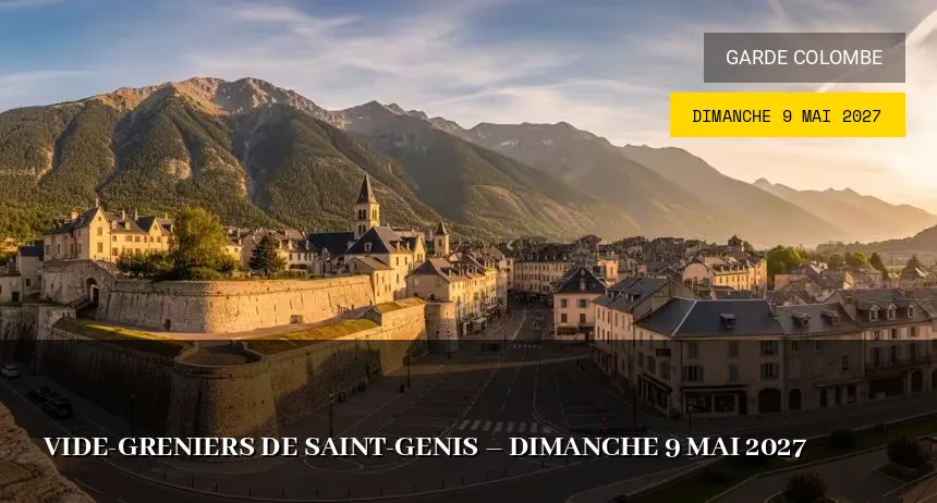 Affiche de l'événement : Vide-greniers de Saint-Genis – Dimanche 9 Mai 2027