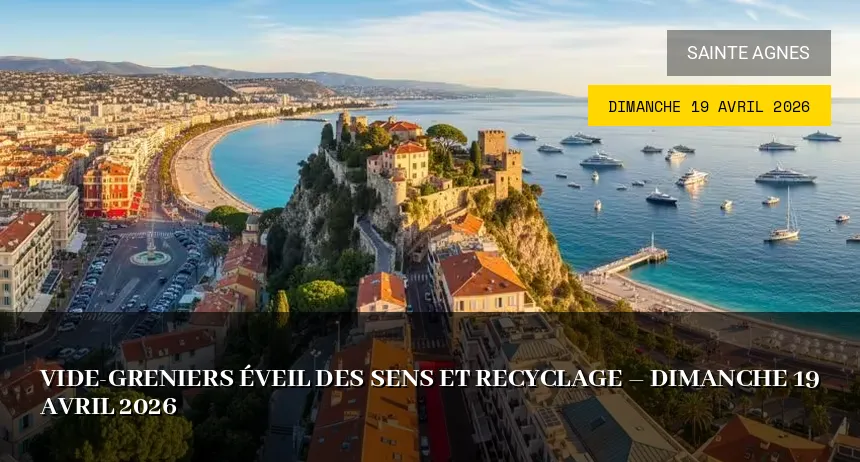 Affiche de l'événement : Vide-greniers Éveil des sens et recyclage – Dimanche 19 Avril 2026