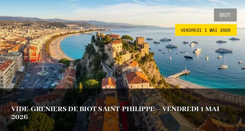 Affiche de l'événement : Vide-greniers de Biot Saint-Philippe – Vendredi 1 Mai 2026