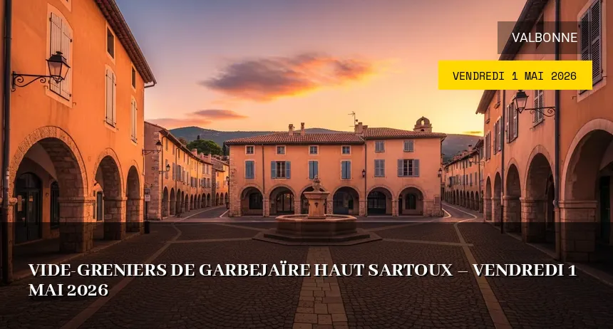 Affiche de l'événement : Vide-greniers de Garbejaïre Haut Sartoux – Vendredi 1 Mai 2026