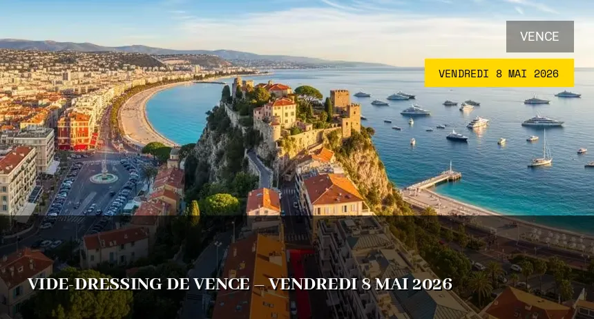 Affiche de l'événement : Vide-dressing de Vence – Vendredi 8 Mai 2026