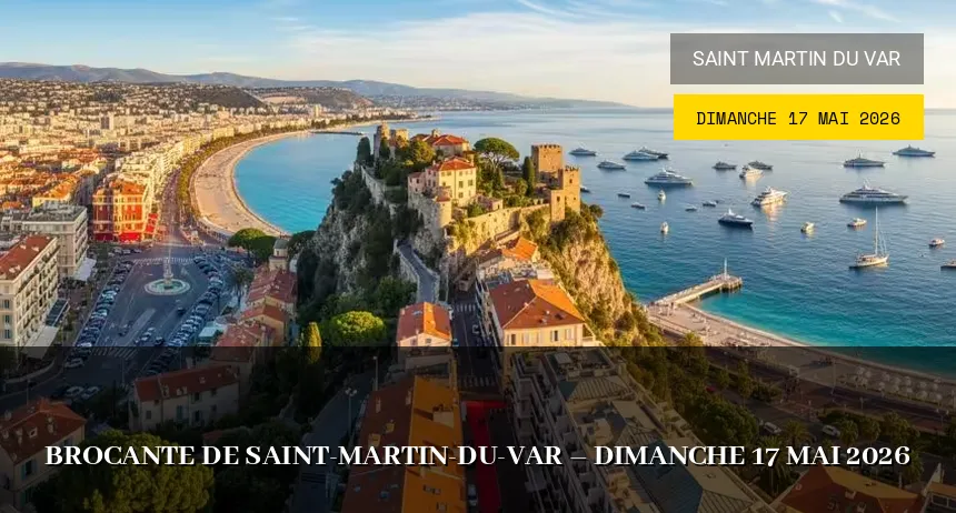 Affiche de l'événement : Brocante de Saint-Martin-du-Var – Dimanche 17 Mai 2026