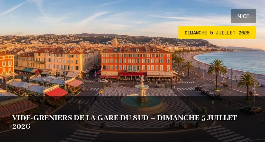 Affiche de l'événement : Vide-greniers de la Gare du Sud – Dimanche 5 Juillet 2026