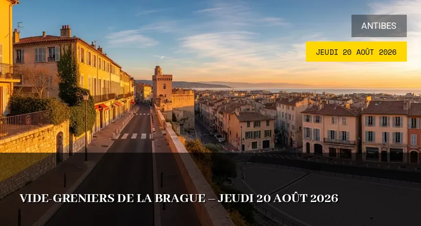 Affiche de l'événement : Vide-greniers de la Brague – Jeudi 20 Août 2026