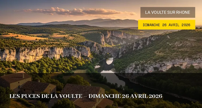 Affiche de l'événement : Les Puces de La Voulte – Dimanche 26 Avril 2026