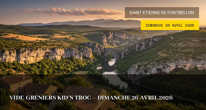 Affiche de l'événement : Vide-greniers Kid&rsquo;s Troc – Dimanche 26 Avril 2026