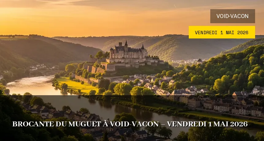 Affiche de l'événement : Brocante du Muguet à Void-Vacon – Vendredi 1 Mai 2026