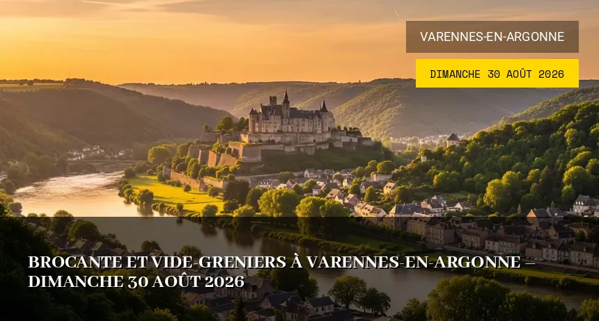 Affiche de l'événement : Brocante et Vide-Greniers à Varennes-en-Argonne – Dimanche 30 Août 2026