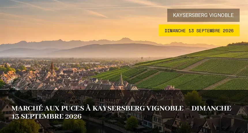 Affiche de l'événement : Marché aux puces à Kaysersberg Vignoble – Dimanche 13 Septembre 2026