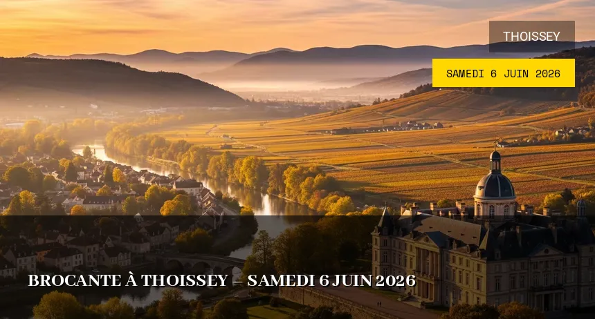 Affiche de l'événement : Brocante à Thoissey – Samedi 6 Juin 2026