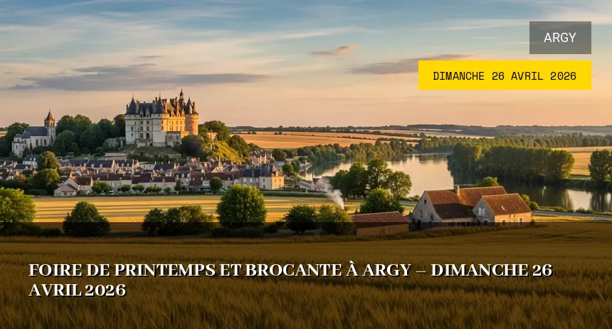 Affiche de l'événement : Foire de Printemps et Brocante à Argy – Dimanche 26 Avril 2026
