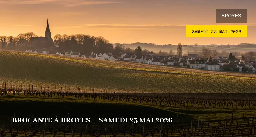 Affiche de l'événement : Brocante à Broyes – Samedi 23 Mai 2026