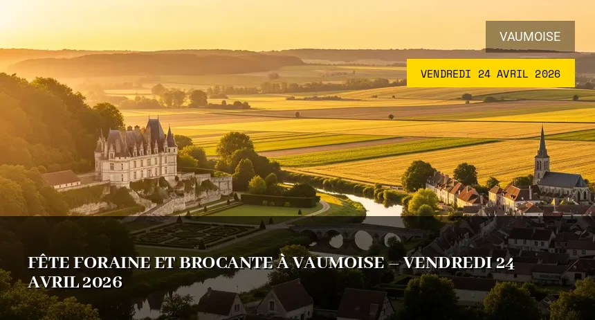 Affiche de l'événement : Fête Foraine et Brocante à Vaumoise – Vendredi 24 Avril 2026