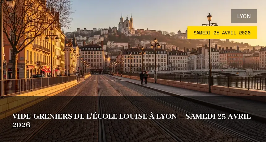 Affiche de l'événement : Vide-greniers de l&rsquo;École Louise à Lyon – Samedi 25 Avril 2026