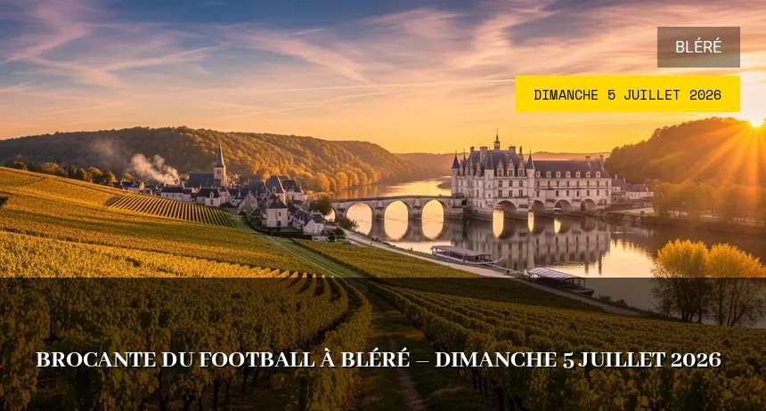 Affiche de l'événement : Brocante du Football à Bléré – Dimanche 5 Juillet 2026