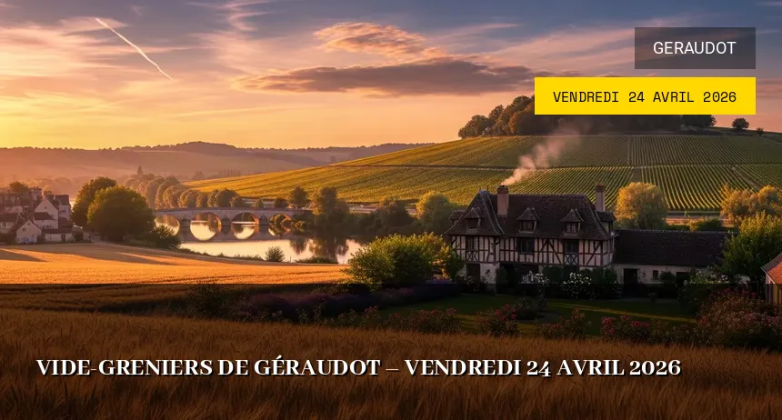 Affiche de l'événement : Vide-greniers de Géraudot – Vendredi 24 Avril 2026