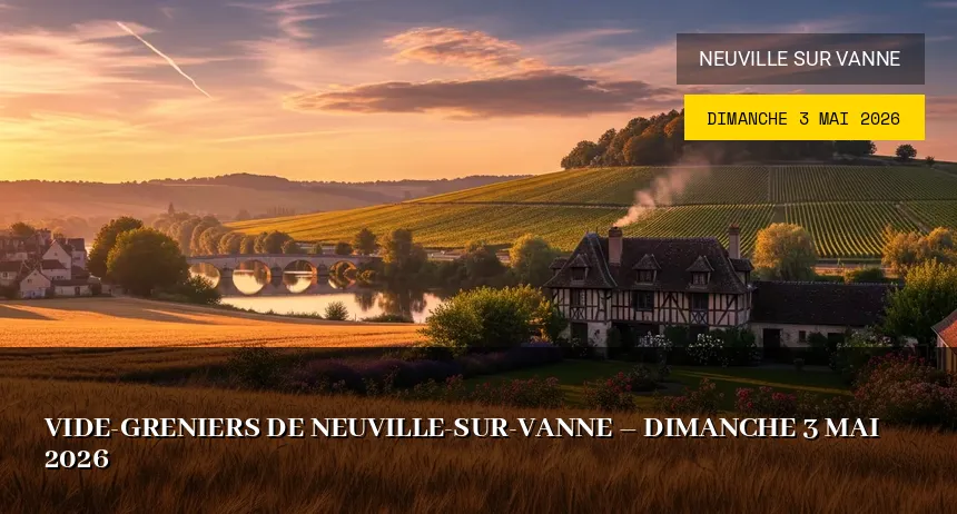 Affiche de l'événement : Vide-greniers de Neuville-sur-Vanne – Dimanche 3 Mai 2026
