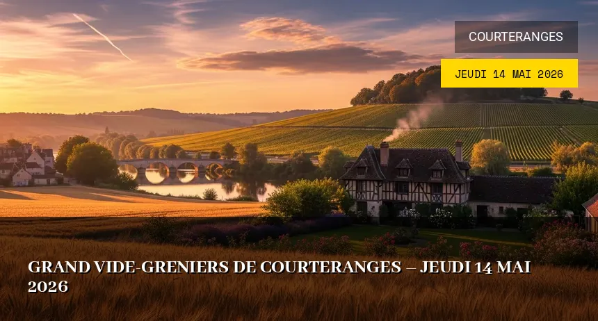 Affiche de l'événement : Grand Vide-Greniers de Courteranges – Jeudi 14 Mai 2026