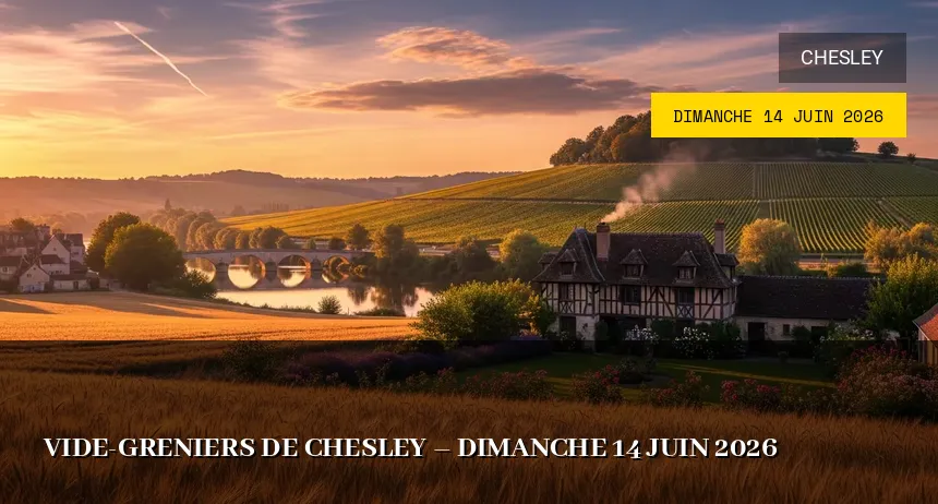 Affiche de l'événement : Vide-greniers de Chesley – Dimanche 14 Juin 2026
